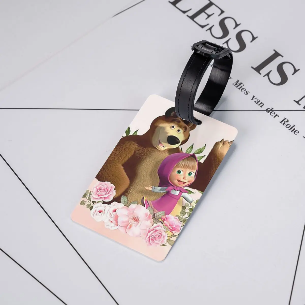 

Бирки для багажа с героями мультфильма «Маша и Медведи», аксессуары для чемоданов, бирка для багажа, держатель для этикеток, идентификационная бирка с именем и адресом