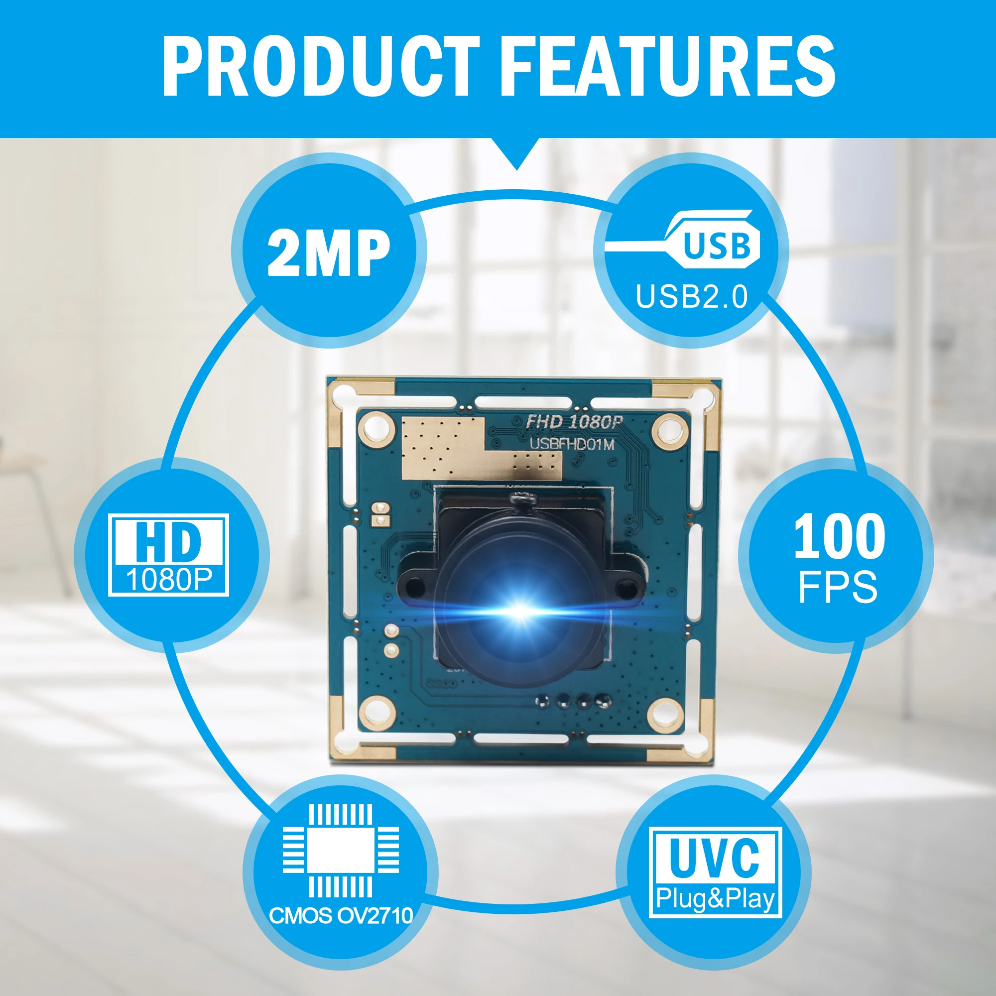 OV2710 2MP Full HD 1080P 30fps 720P 60fps 640x480 120fps Fisheye USB Webcam Camera for ATM Kiosk Machine Vision