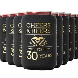 Cheers and Beers To 30 Years Can Coolers Sleeves 30th Birthday Party Coolies 30th Birthday Decorations for Men or Women Supplies