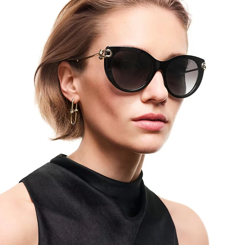 

Cat-Eye Oval Large Frame Sunglasses Fashionable Light Luxury Women's Casual Sunglasses High-End Retro Personality Sunglasses