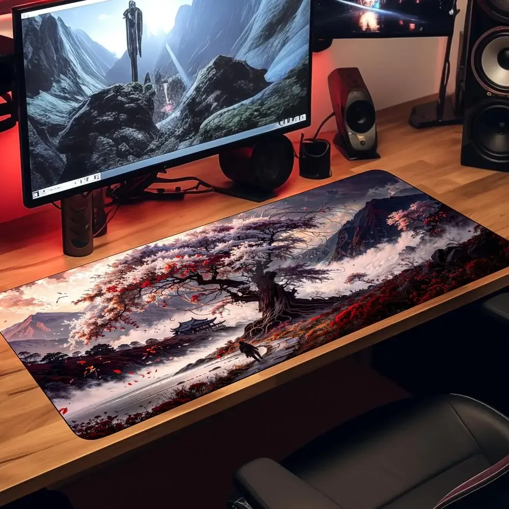 巨大な芸術的な古代の木のパターンデザインマウスパッドゴム滑り止めデスクマットゲーマー PC アクセサリーゲームマットキーパッドマウスパッド