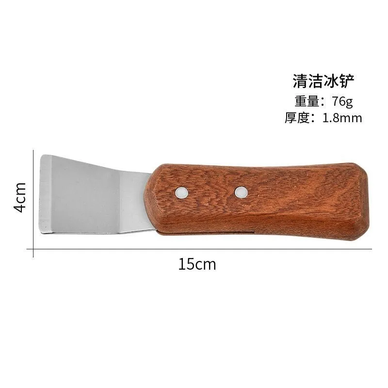 Stainless Steel Cleaning Blade, Wooden Handle  Bidirectional Wind Wheel Scraper Household Stove and Electrical Cleaning Tool - view 4