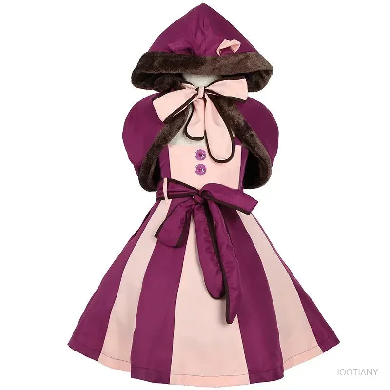 

Costume de Cosplay du Cheshire au Pays des Merveilles, Tenue de ixd'Halloween, Violet, Mignon, Chat Smiley, Robe Parent-Enfant