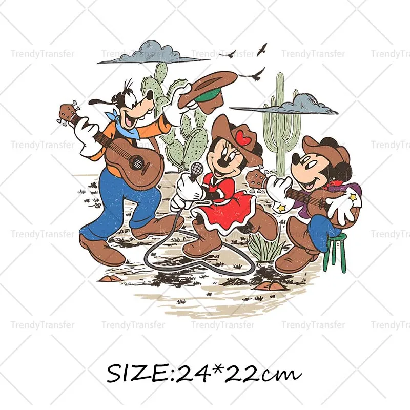 Retro Mickey Minnie Toy Story Ijzer Op Transfers Stickers Voor Kleding Thermische Stickers Diy T-Shirts