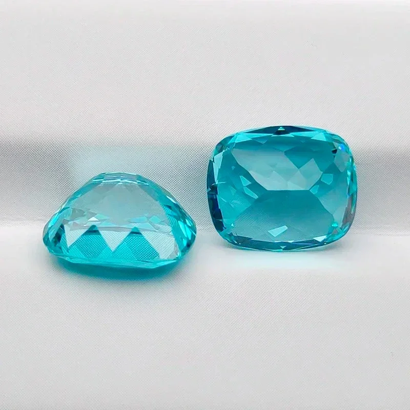 Labor-Paraiba-Saphir im Kissen-Schliff, Laborgezüchteter loser Edelstein, Materialien für DIY-Schmuckherstellung, mit wählbarem Zertifikat – Detail 5