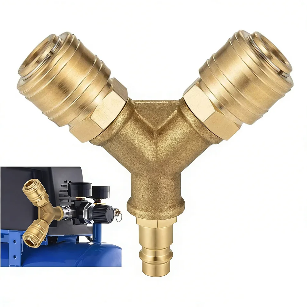 For Mobile Installations Air Distributor Brass And Nickel-plated Copper Integrated Gaskets Three-way Distribution