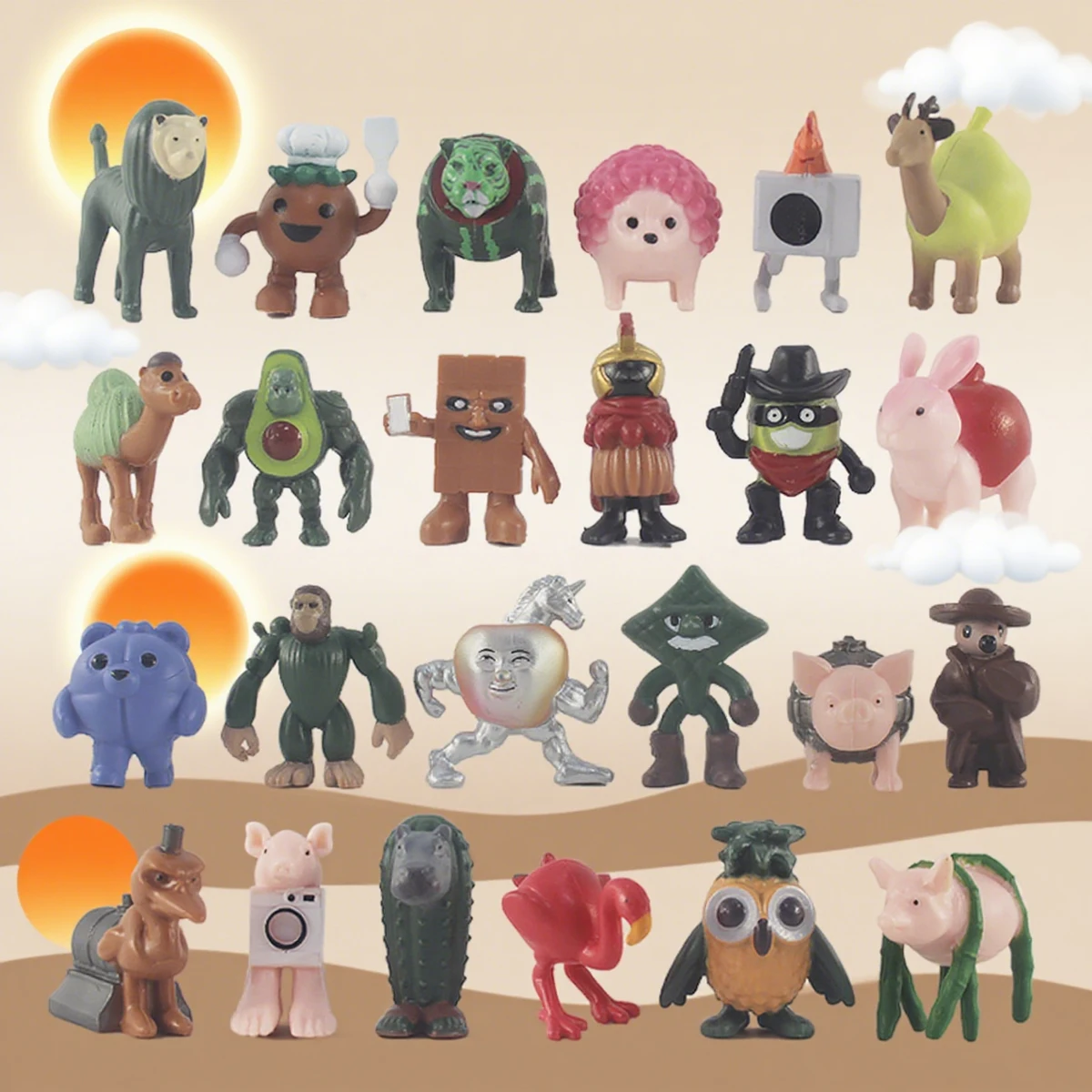 Nuevo Brainrot Tun Tung Sahur figura de acción juego modelo Juguete 3cm Mini Tung Tung Tung Saur figuras juguetes niños 24 unids/set