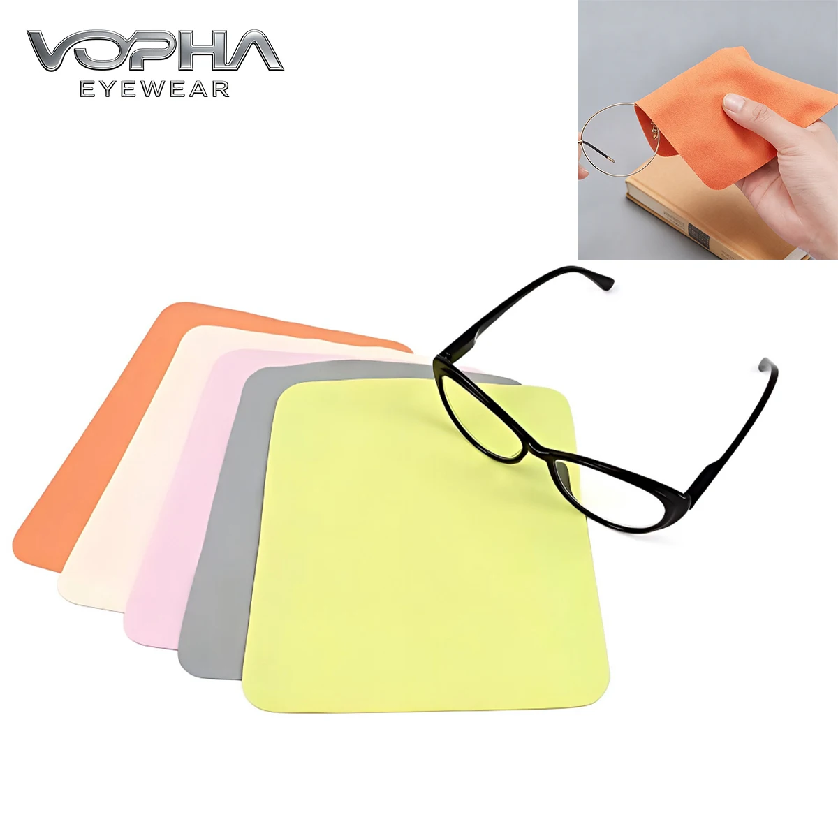 10-Piece Reusable Microfiber Cleaning Cloth, Suitable for Glasses, Camera Lenses and Smartphone Screens - Thick PB01