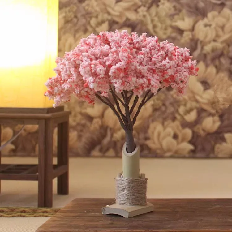 Japanese Style Flower Pot Cherry Blossom Tree Window Display Counter Sushi Restaurant Decorative Ornament