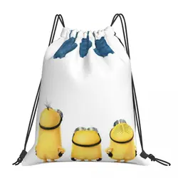 Borsa con coulisse borsa portatile borse Minions drogheria Shopping borse a tracolla borsa da viaggio pieghevole