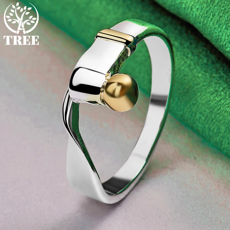 Einzigartige 925er Sterlingsilber-Ringe für Damen mit goldenen Perlen, modisch, Party, Verlobung, Hochzeit, Jubiläen, Charm-Schmuck, Geburtstagsgeschenk