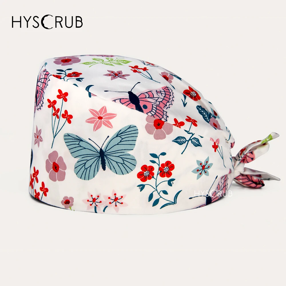 Cartoon Butterfly printed surgical cap Scrubs Cap Operating Room Hat Medical Scrub hat
