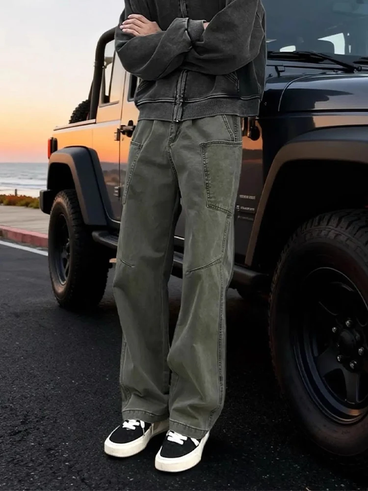 

Waed een Workwear Sle Men's Jeans Autumn Winter Straight Leg Multiple kets American Vibe Knife Pants