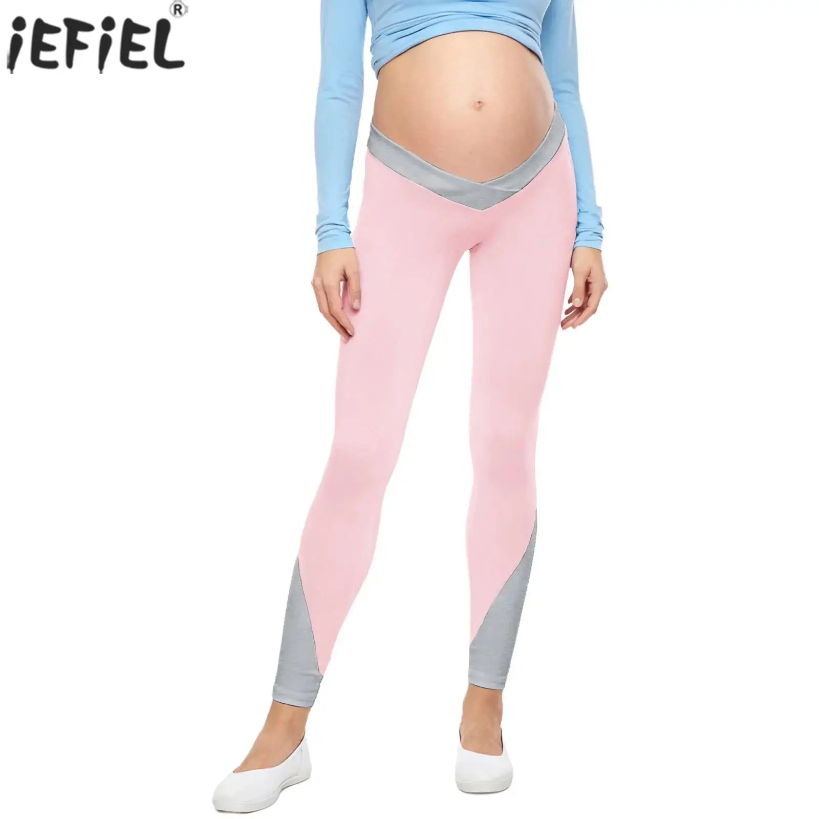 الأمومة منخفضة الارتفاع تحت البطن طماق النساء الحوامل الخامس الجبهة حزام مطاط السراويل لصالة الألعاب الرياضية اليوغا تجريب اللياقة البدنية المشي