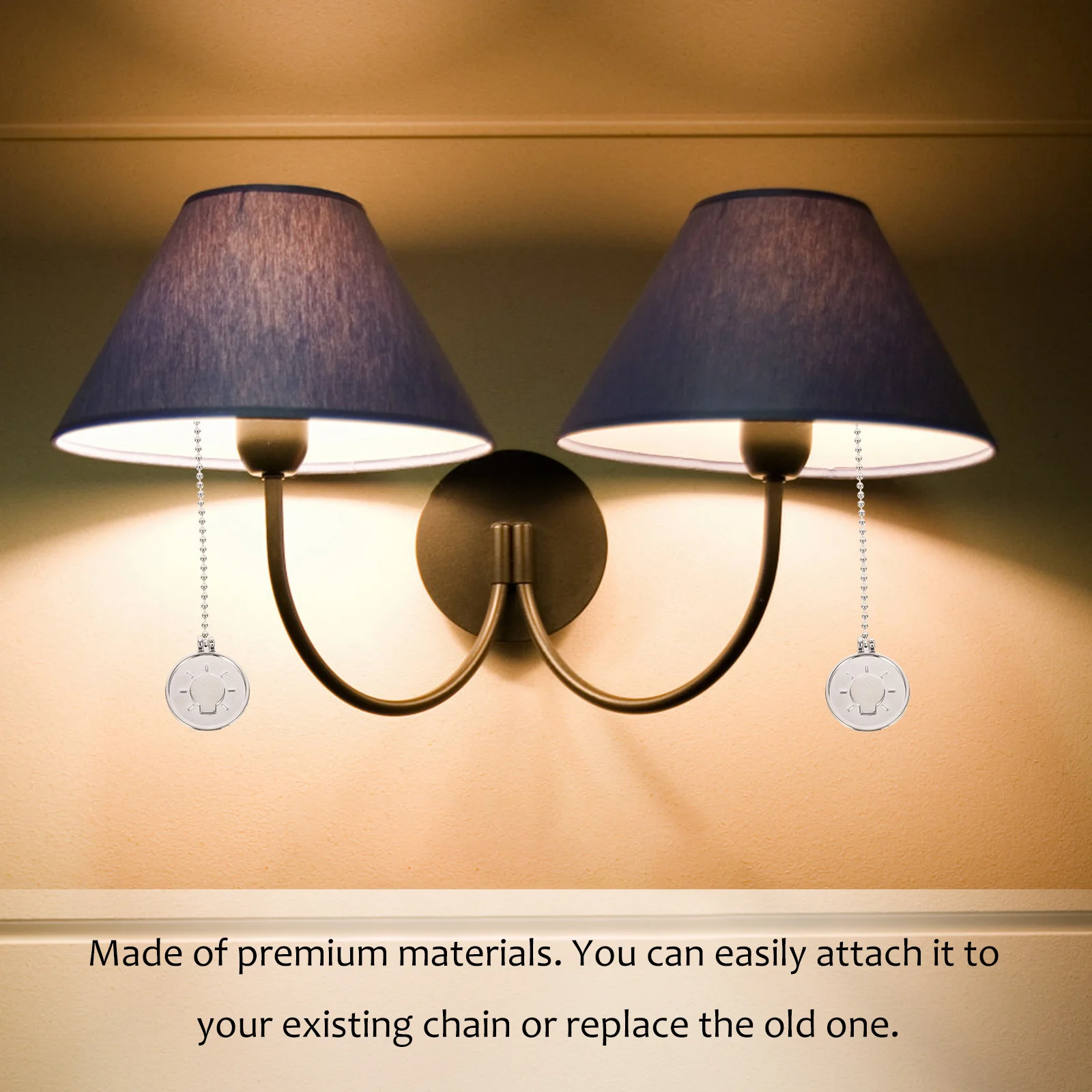 

2Pcs Ceiling Fan Pull Chain Hanging Light Pull Pendant for Home Decor Fine Material Meticulous Workmanship