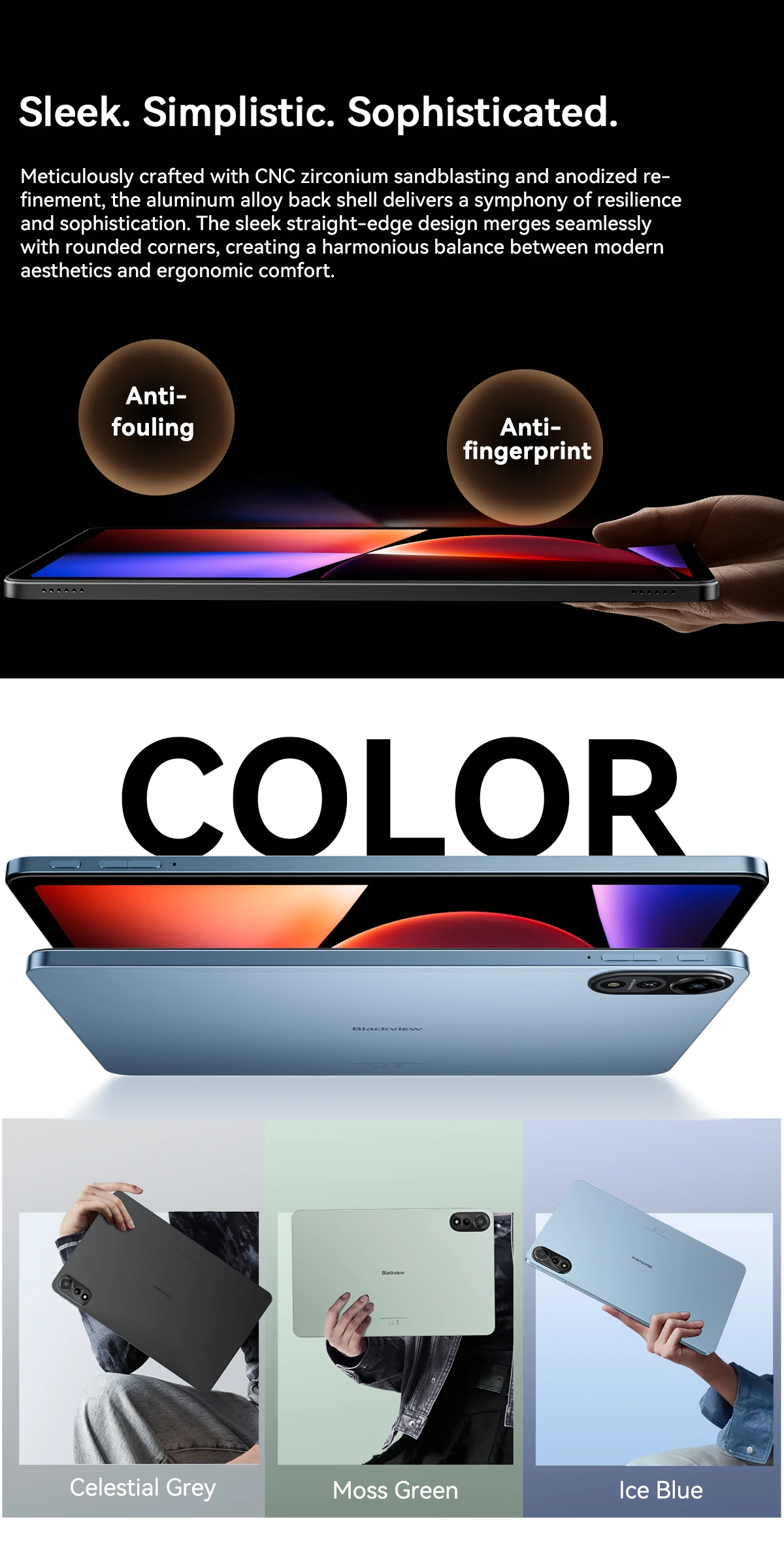 Blackview MEGA 2 Wifi Tablet PC 12'' 2K FHD+ Display Unisoc T615 12GB RAM 256GB ROM 9000mAh Battery 16MP Android 15 Tablets