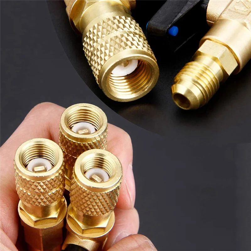 LLCS-R22 Refrigerant Ball Valve Brass Air Conditioning Refrigerant Shut-Off Valve Connecting To Hose Refrigeration Tool