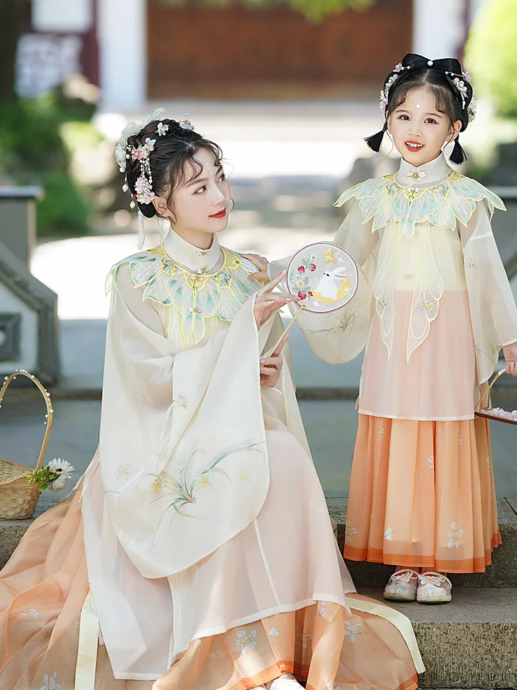 2023 Chinese Fairy Costume Wide Sleeve Children Tradtional Hanfu Ancient Princess Cosplay Outdoor Shooting Hanfu Dress for Women