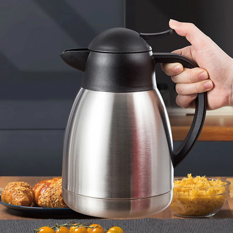 

1.2L 304 Stainless Steel Coffee Thermal Kettle Vacuum Insulated Flask Office Hot Water Thermos Pot Leak-Proof Hot Water Thermos