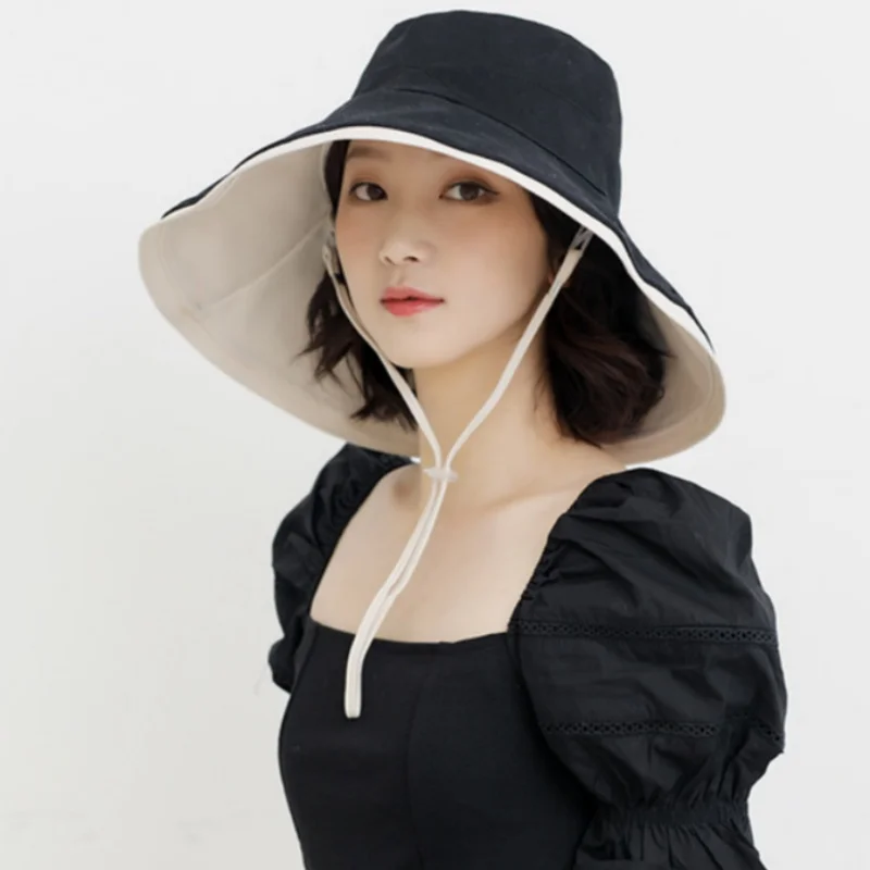 

Cotton Double-sided Wear Fisherman's Hat Women's Summer Fashion Hundred Shading Cloth Hat Show Face Smaller Sunburn Protection