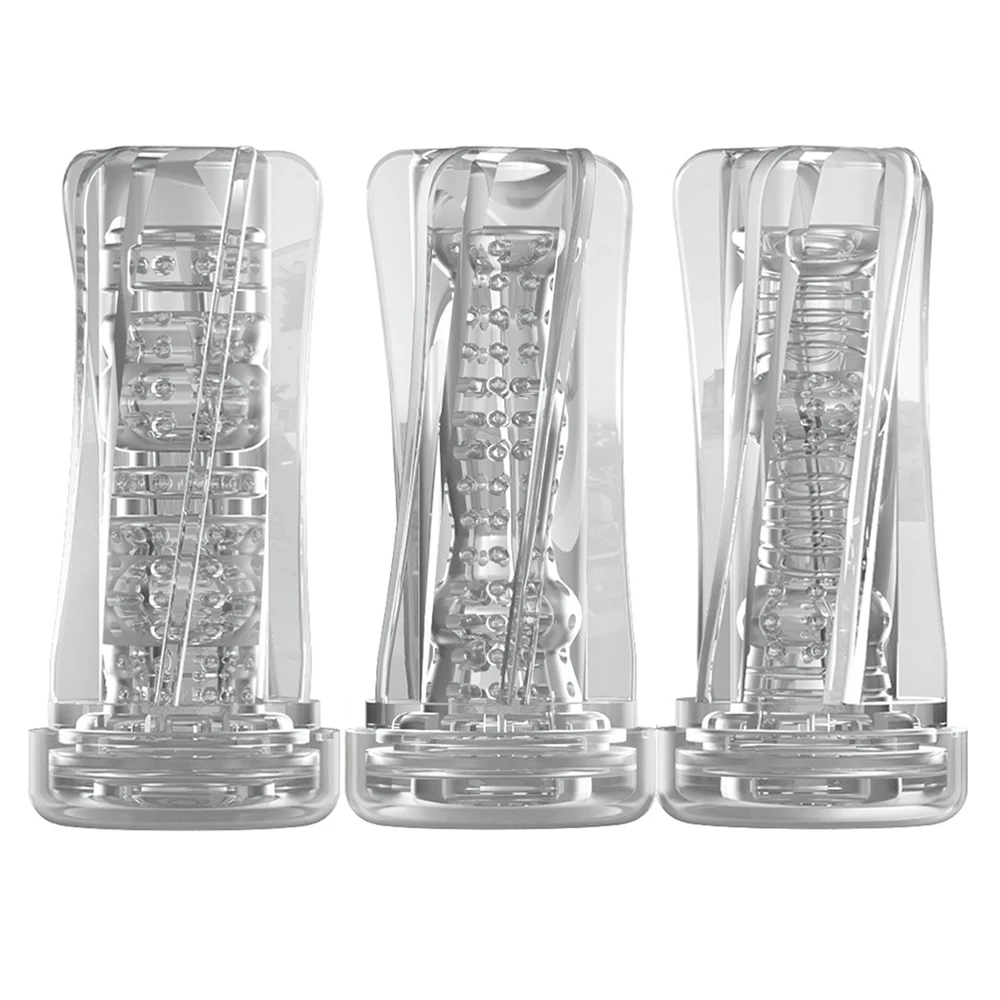 Male Masturbator Cup Soft Pussy Sex Toys Transparent Vagina Adult Endurance Exercise Adult supplies Vacuum Pocket Cup for Men