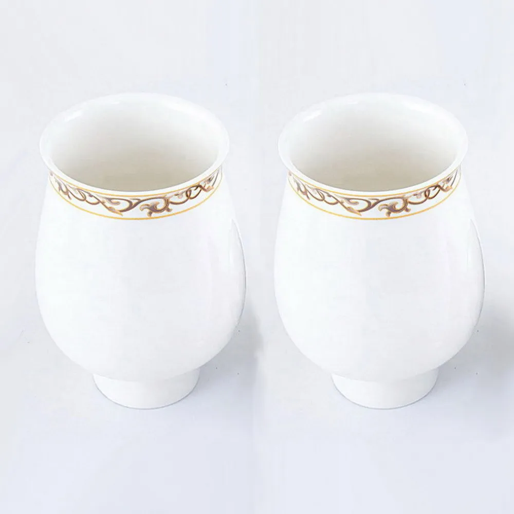 Wall Mounted Vintage Retro Antique Brass Bathroom Toothbrush Holder Set Bathroom Accessory Dual Ceramic Cup mba432