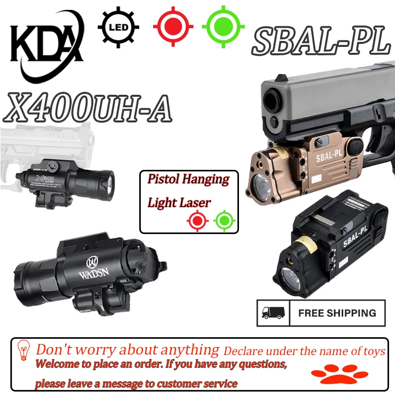 

WADSN All Metal X400 X400UH-A SBAL-PL Red Dot Green Aiming Laser Pointer LED Hanging Scout Light M300 M600 Flashlight Equipment