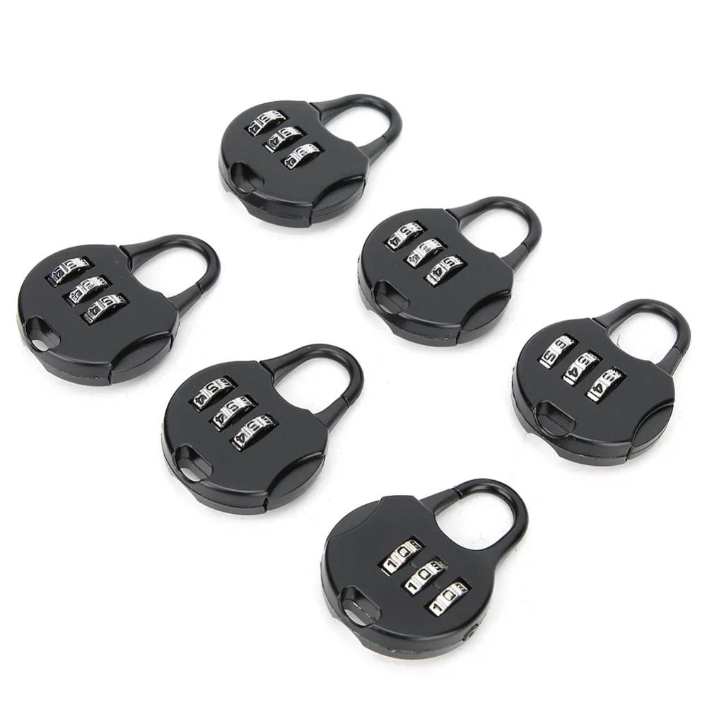 

6Pcs Portable 3 Digit Password Padlock Resettable Metal Security Lock Digit Code Lock Suitcase
