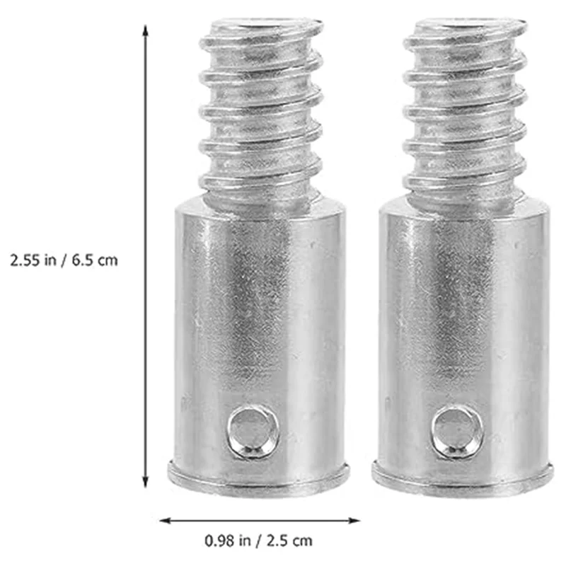 A008 2 個のネジ付きチップ交換アクセサリー修理キット、0.72 インチの木材または金属ポール用のアルミニウムネジ付きハンドルチップ