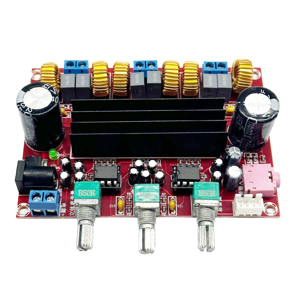 XH-M139 Audio Amplifier Board 2x50W 100W 2.1 Channel Amplifier Modules TPA3116D2 3 Sound Channels Energy Saving Pure HiFi Music