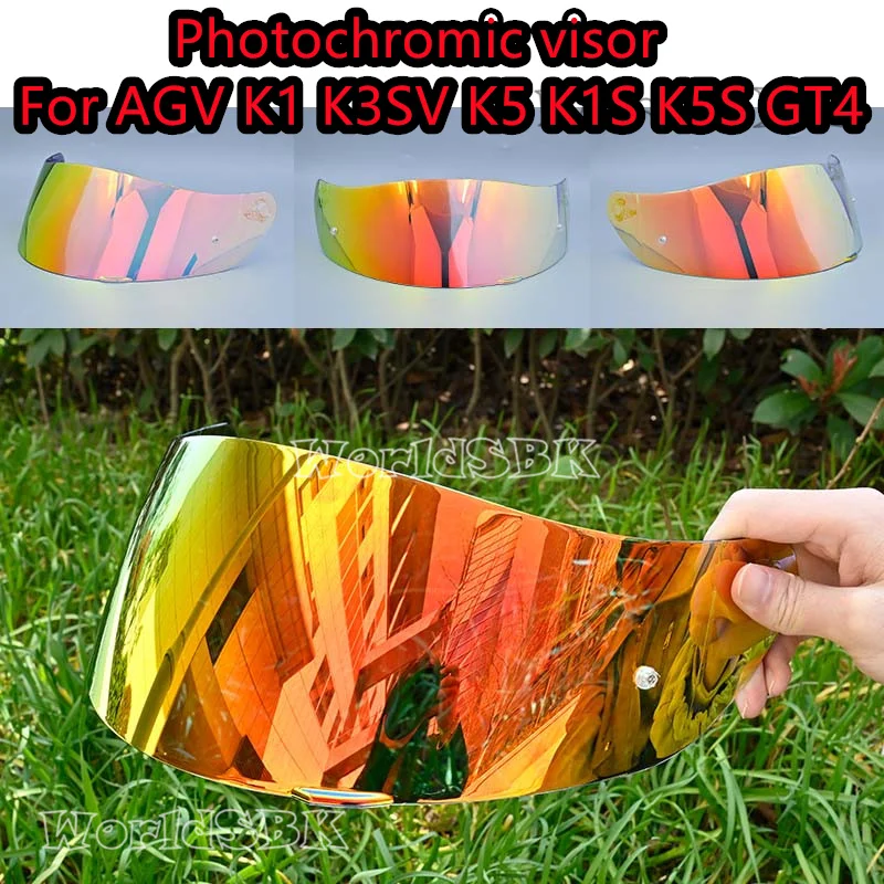 Photochromic visor lens For AGV K1 K3SV K5 K1S K5S GT4 Compact ST Helmet Mask Shield Accessories Full Face Sun goggles visors