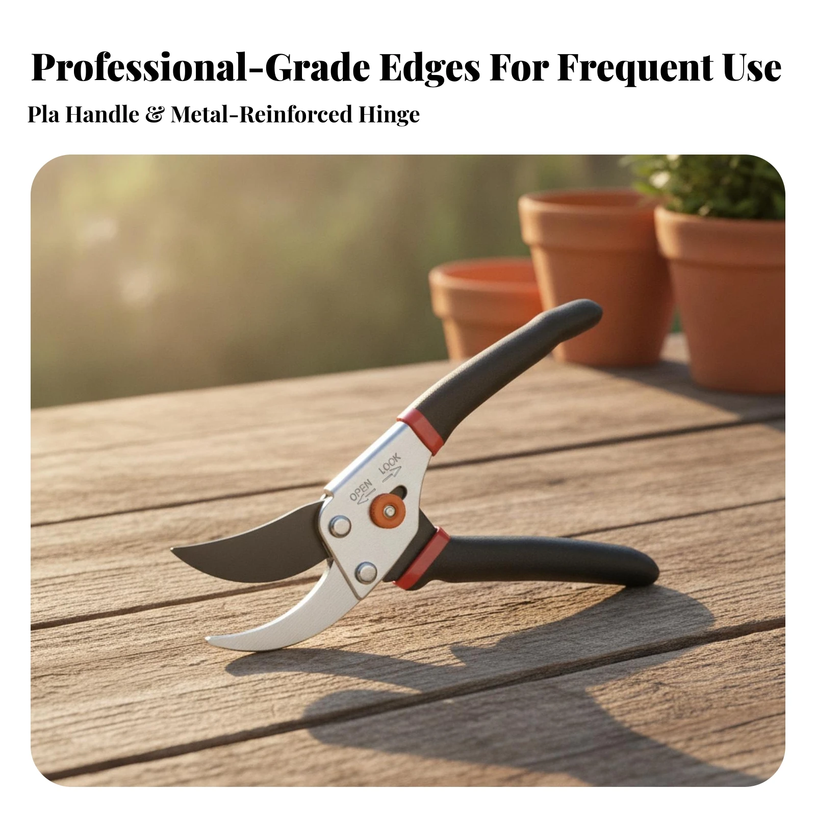 Pruning Shears Spring-Loaded Pruning Shears with Lock Mechanism Bypass Pruners Sharp Bypass Hand Pruners Ergonomic for Gardeners