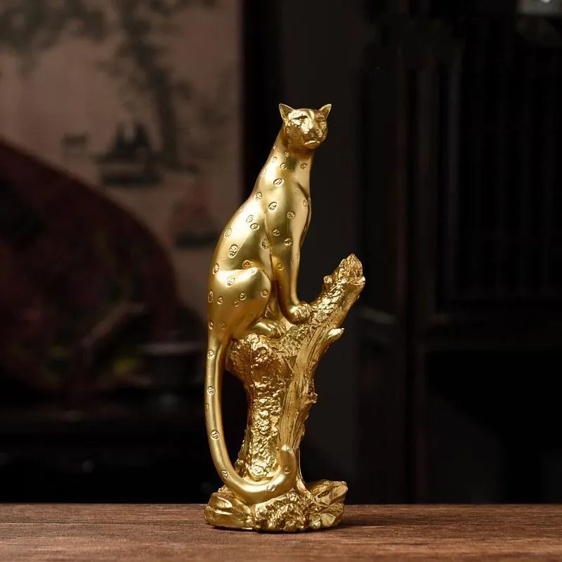 

Модель леопарда из смолы, украшение для гостиной, настольная скульптура, декор y055