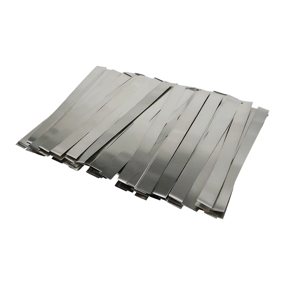 Nickel Plated Steel Strips 100 Pieces 0.2x15mm Sized for Spot Welding Equipment Used in Lithium Polymer and Battery Builds