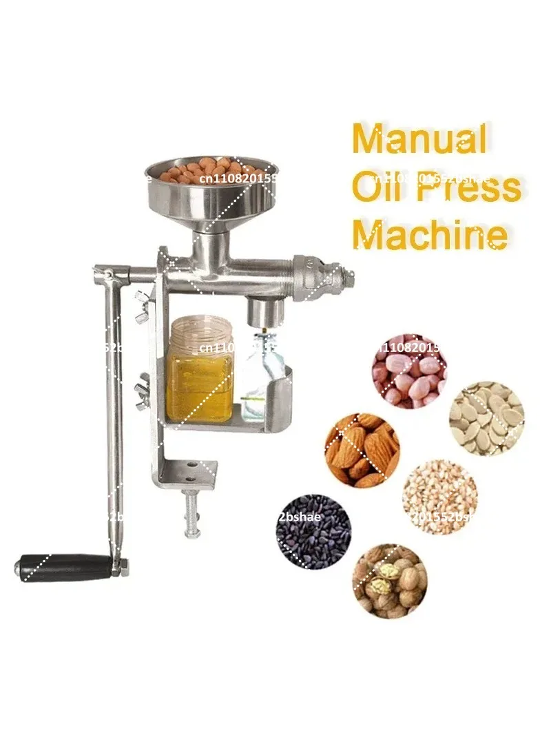 Manual Oil Press Machine Stainless Steel Hand-Cranked Oil Press Household Small 304 Stainless Steel Olive Peanut Juicer