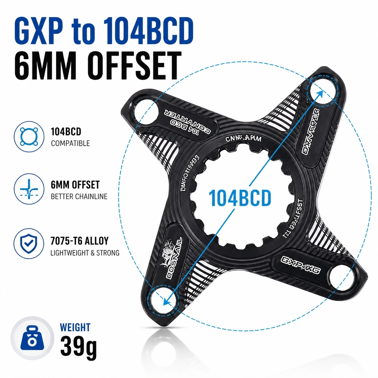 Sram Direc Mount用スネイルチェーンリングアダプタースパイダー