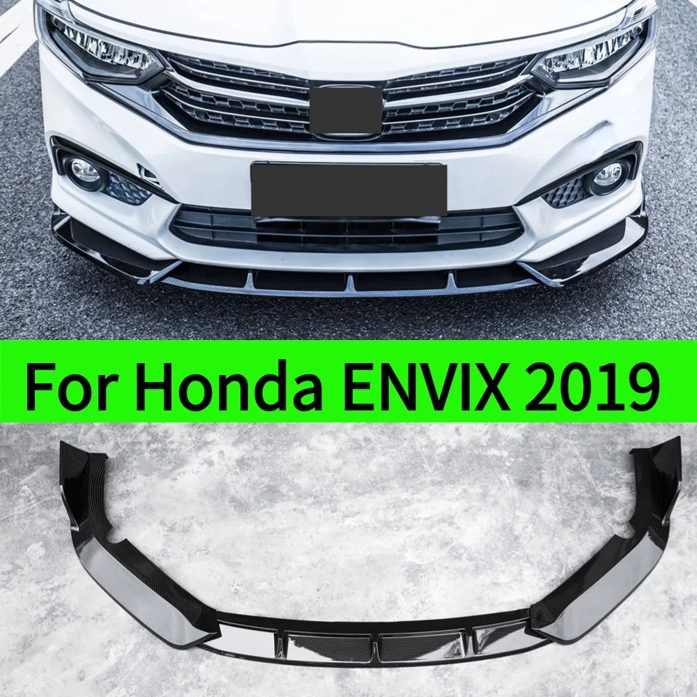 For Honda ENVIX 2019 Matte Black Front Bumper Chin Spoiler Lip Bodykit Car Accessory