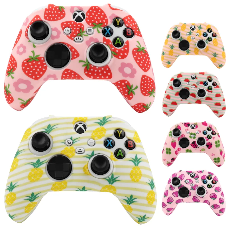 Soft Fruit Protective Case For Xbox Series S / X Controller Skin Silicone Gamepad Joystick Cover for XSX Video Games Accessories