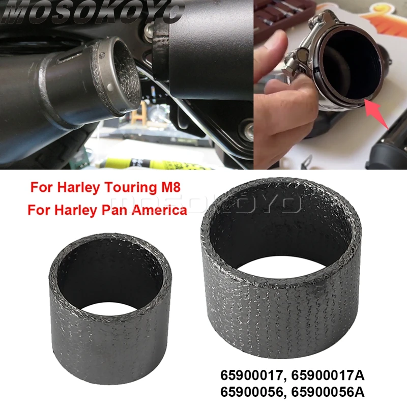 2pcs Motorcycle Muffler Exhaust Gaskets Seal Ring For Harley Pan America 1250 Special RA1250 S Touring Road Glide King 2021-UP