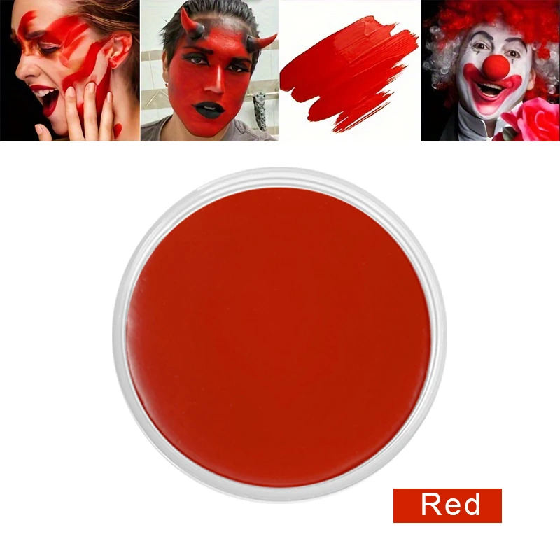 White Black Red Face Body Paint Set, 6 Brushes Included