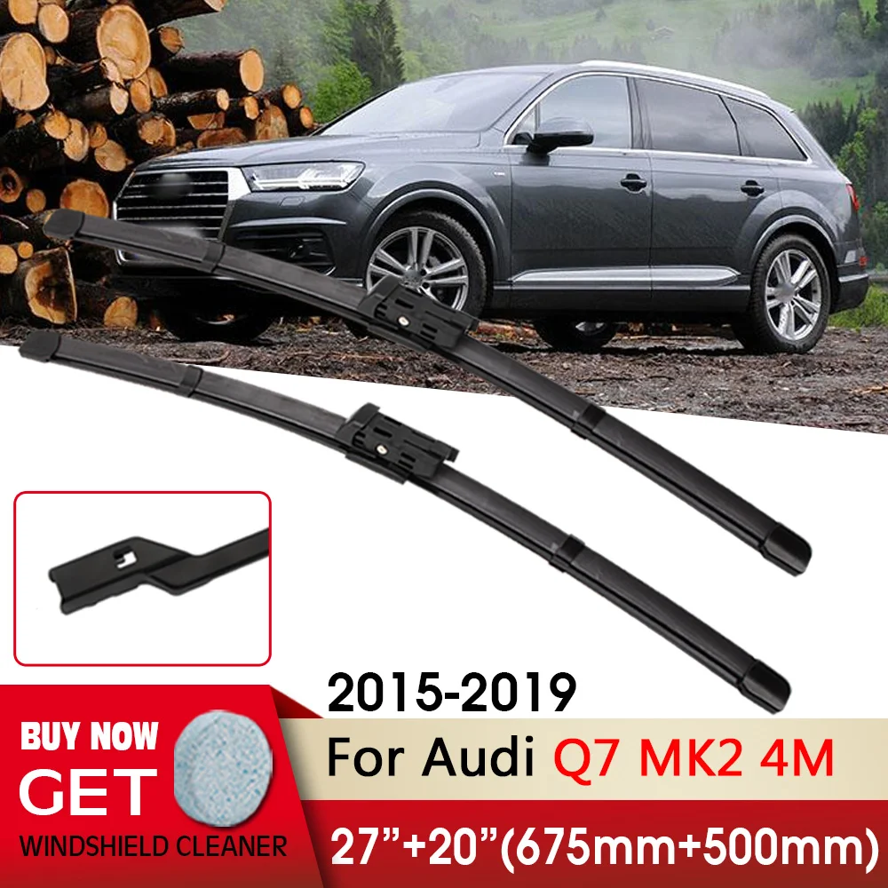 

Car Wiper RHD & LHD Front Wiper Blades 27"+20" For Audi Q7 MK2 4M 2015-2019 Fit push button Windshield Windscreen Front Window