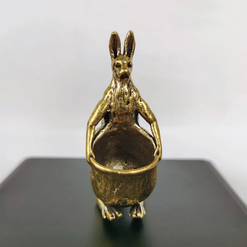 Solid Brass Kangaroo Statue, Desk Ornament, Retro Copper Animal, Miniature Figurine, Decoration Gifts, Home Decors Crafts Access