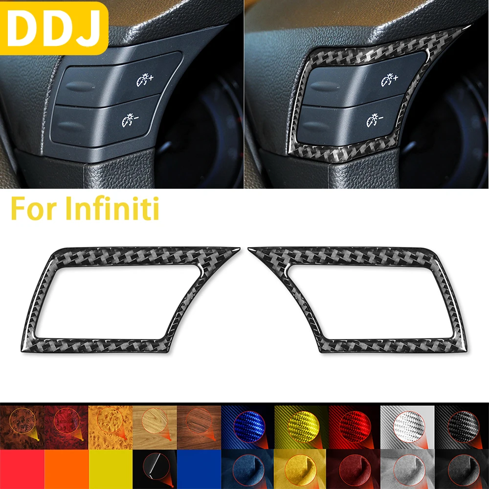 

For Infiniti G35 2007-2008 G37 2008-2013 G25 Q60 Accessories Carbon Fiber Car Interior Cruise Control Trim Sticker