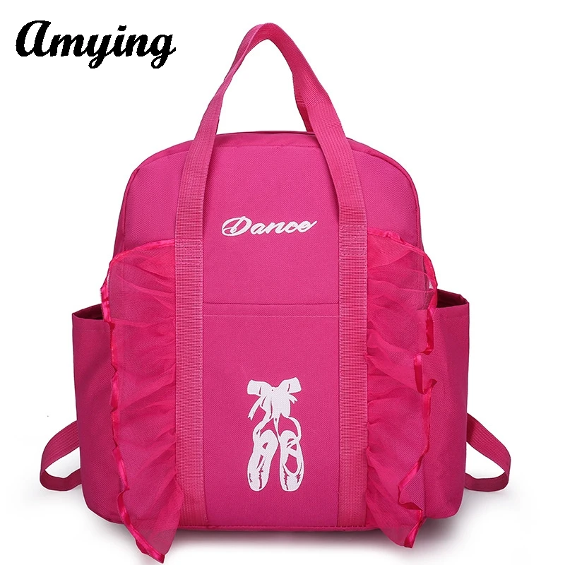 2024 New Children School Bag Kids Dance Backpack Bags Toddler Dance Bag Dance Storage Bag Girls Lace Printed Princess Dance Bag