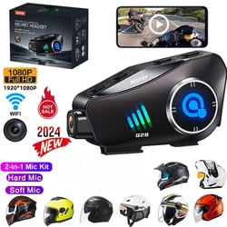 Câmera de painel para motocicleta, capacete de moto, fones de ouvido bluetooth, comunicador handsfree, gravador de motocicleta