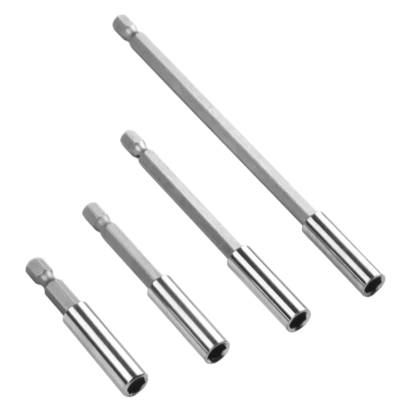 1/4 inch Quick Change Bit Extension Rod Set 4pcs for Power Drills Screwdrivers and Fastening Tools with Multiple Length Options