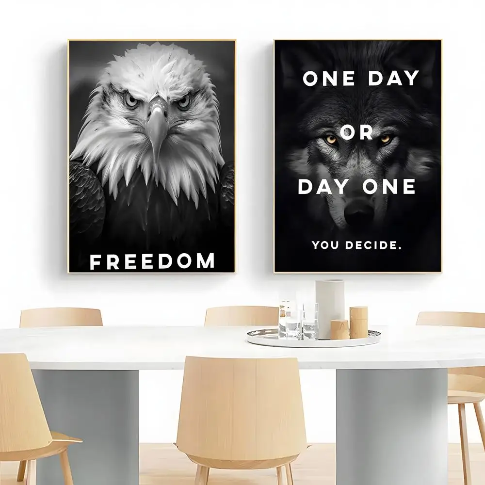 Art Simple Nordic Style Tiger Lion Bald Eagle Poster Wall Art Print Poster Decorative Mural Home Decor Gift Unframed