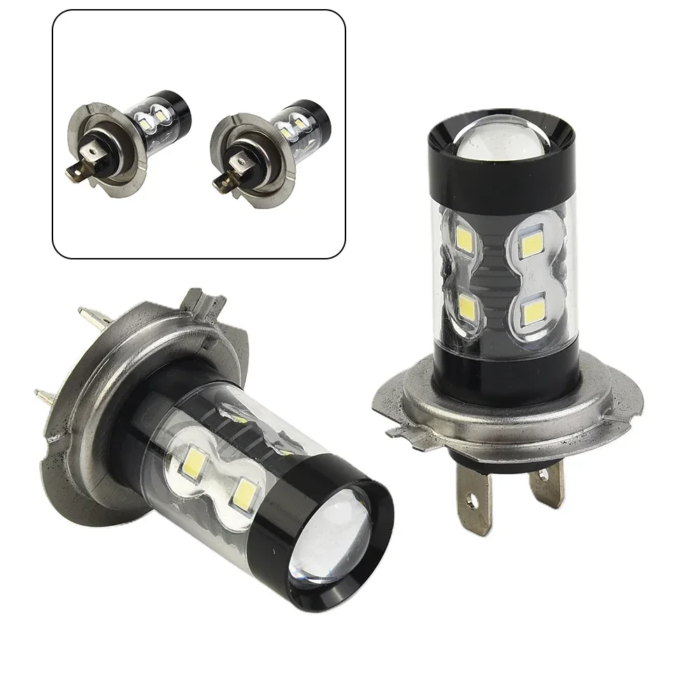 2pcs H7 160W High Power LED Lamp Headlight Fog Light DRL Bulbs 6000K White Light LED Front Fog Light High Power Driving Lamp