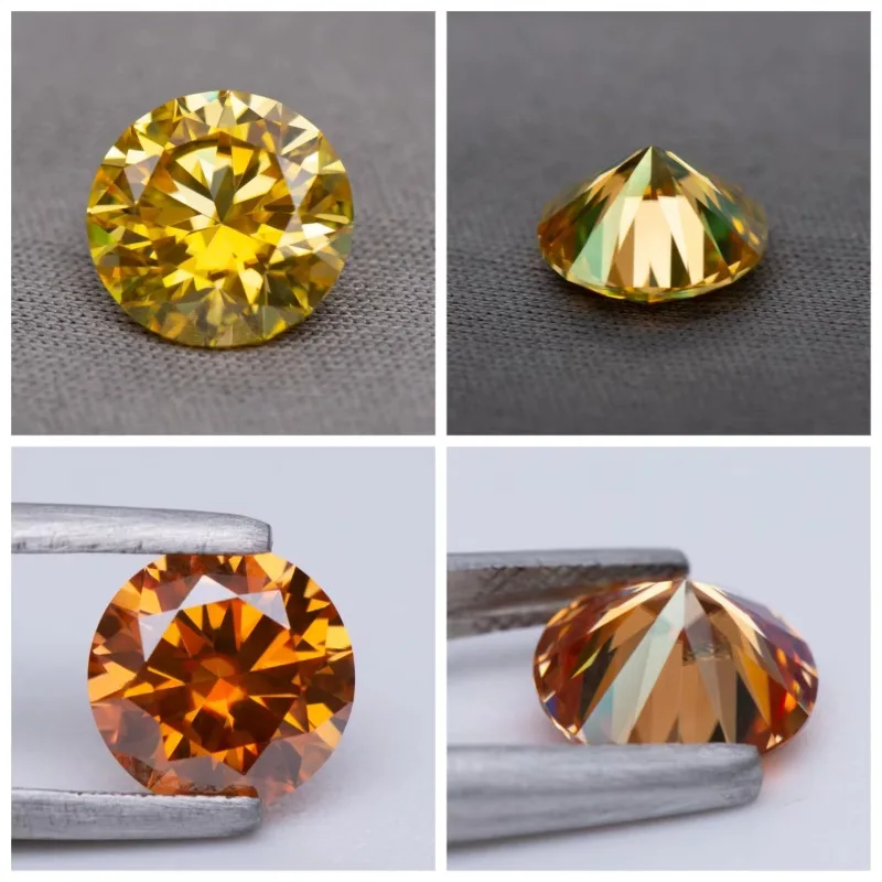 Moissanite Stone Round Cut Rainbow Purple Color DIY Charms Jewelry Making Ring Necklace Earrings Main Materials Certificate