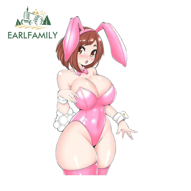 EARLFAMILY 25cm for Ochaco Uraraka Hentai Personality Car Sticker Sexy Anime RV Decal Car Accessories Asui Tsuyu Decoration